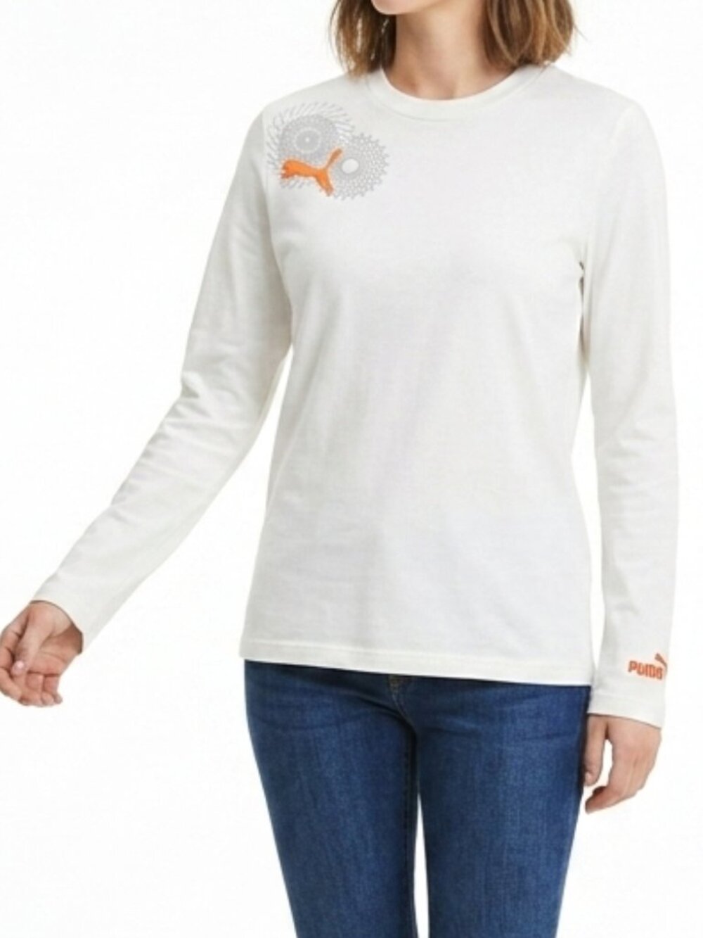 Puma Long Sleeve Warm Up Top w/Embroidered Logo- Sz. Med